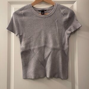 Victoria's Secret Light Gray Ribbed Tee